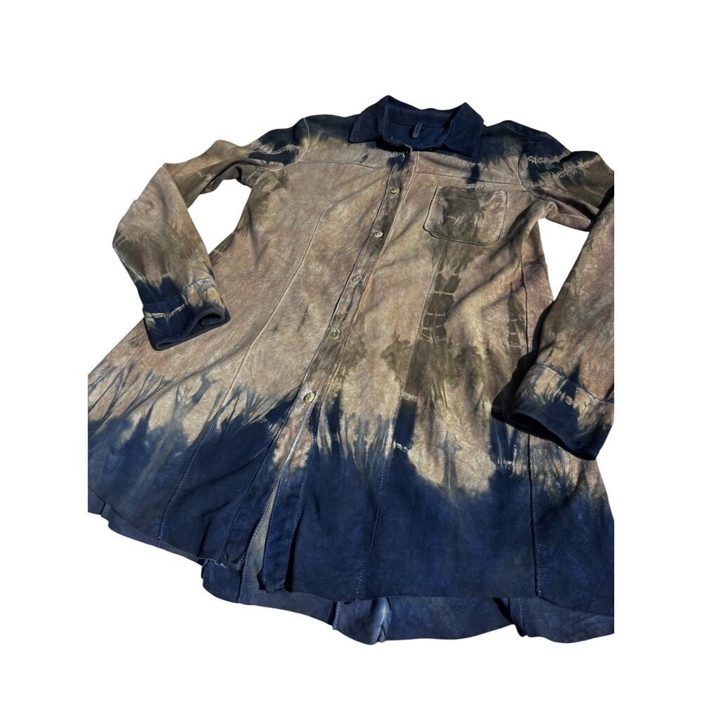 Women’s Sheep Suede Leather RONCARATI Duster Button Up Western Italian Size S/M - Picture 2 of 9